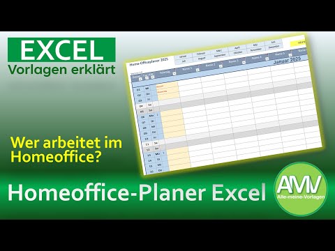 Homeoffice Planer für Excel - Wer arbeitet im Homeoffice?
