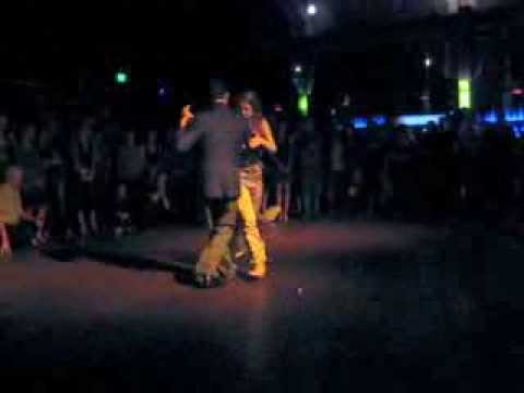 Alex Krebs  and  Hannah Poston  are  dancing  to  a  nontraditional song