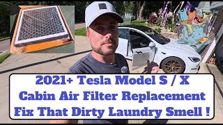Tesla Model S X Cabin Air Filter Replacement How To Fix Dirty Laundry Smell