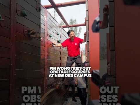 PM Wong tries out obstacle courses at the new Outward Bound Singapore Coney Island campus