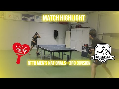 3rd Division match PingPongAlkmaar 1 VS Buitenpost 2 highlight