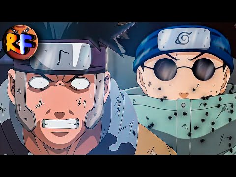 Бой со сломанными руками. Шино против Заку. Экзамен на чунина.