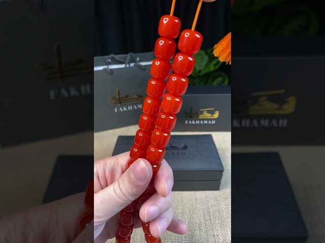 سبحة مسكي جزري داكن مموج بخرزات اسطوانية كبيرة - 3...