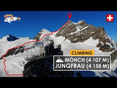 JUNGFRAU (4 158 m) + MÖNCH (4 107 m) Climbing in Swiss Alps | 4K