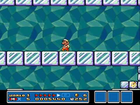 SMB3 for Super Mario All-Stars Custom Level #46 - Frozen Card Pits