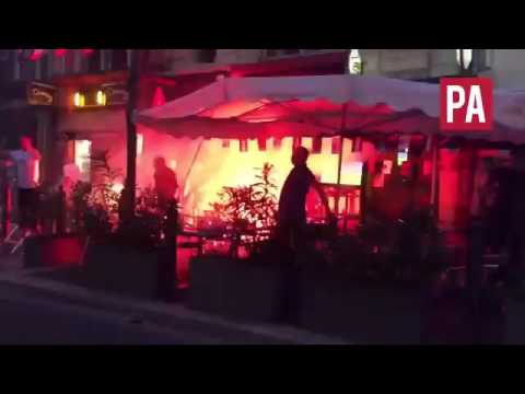 Marseille riots  English hooligans in action 10 06 2016  #euro2016