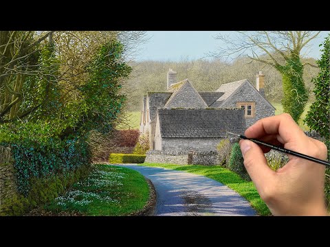 Painting a Hyper-Realistic English Landscape | Timelapse