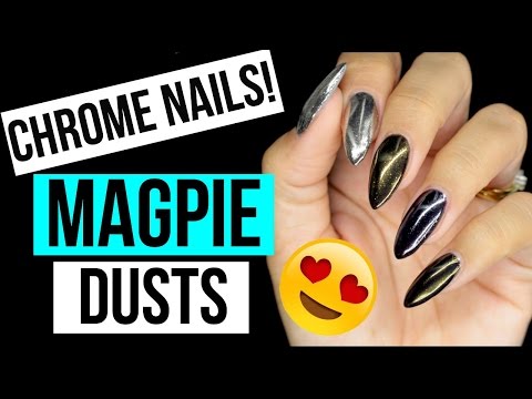 CHROME/MIRROR/METALLIC NAILS USING MAGPIE DUSTS | MIRROR PIGMENT POWDER