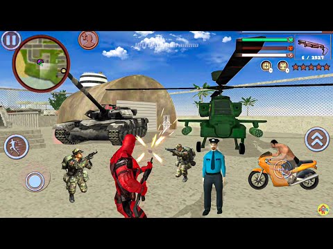 Deadpool Rope Hero Vice Town Crime Simulator #10 - Fun at Military Base - Android Gameplay