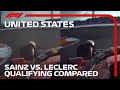 Carlos Sainz vs. Charles Leclerc Qualifying Laps Compared | 2022 United States Grand Prix