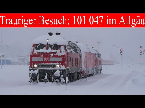 Schneechaos: eine Br101 im Allgäu | mit 2x Br218 durch den Schnee | Kempten Hbf |Zügig20