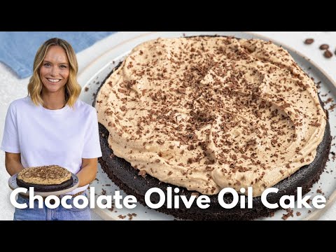 Chocolate Olive Oil Cake with Espresso Ricotta Cream