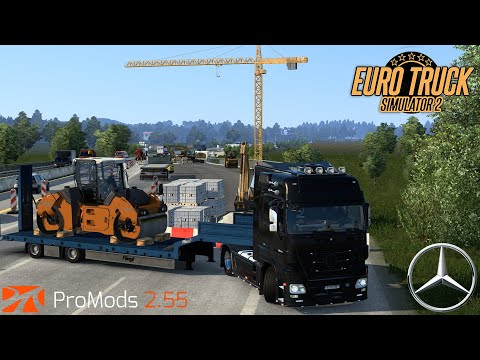 Delivering to a construction site! | ETS2 1.40 | ProMods 2.55 | MB Actros MP3 1844 | Duisburg - BAB7