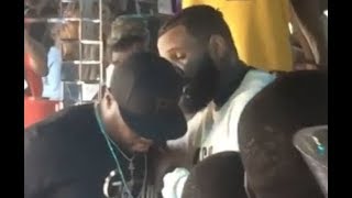 The Game Pulls Up To 50 Cent and James Harden Day Party