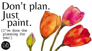 Ready to Paint? Simple & Vibrant Watercolor Tulips for Beginners (and more)