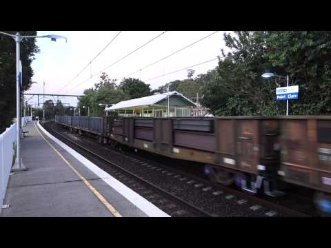 Early morning 5YN2 Steel train at Point Clare - 28/2/15