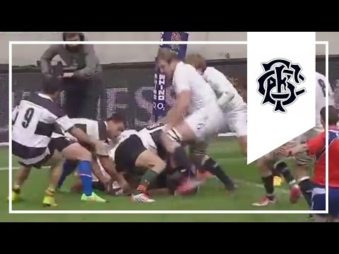 Waldrom pounces on loose ball for try | England v Barbarians