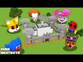 MONSTERS & NEXTBOTS vs CASTLE DISH SECURITY BASE of Minions in minecraft - Challenge gameplay