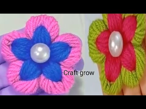 ❤Superb Woolen Flower Making || Trick Using Hair Comb ||