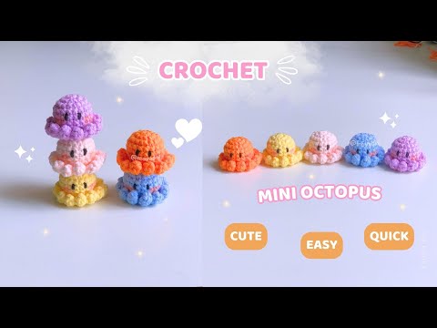 🐙 How to crochet a mini octopus in 20 MINUTES (no - sew) 🐙 Octopus amugurumi | Cue & Easy #movadiy