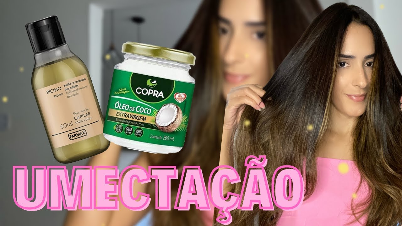 COMO FAZER UMECTAÇÃO CAPILAR COM ÓLEO DE COCO E DE RÍCINO | Jeito certo | Passo a passo.