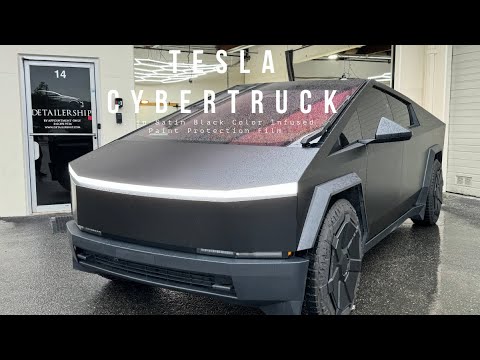 DTLRSHP 115 - Tesla Cybertruck in GSWF Satin Black Color Infused PPF Walkaround