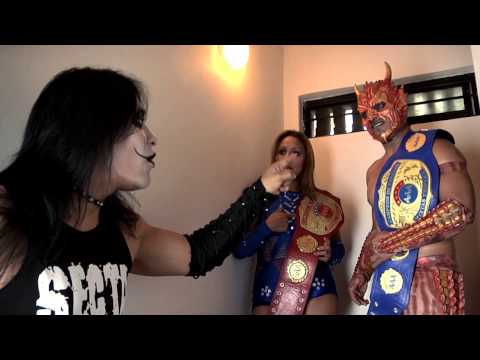 Faby Apache, Cuervo and Drago - Backstage AAA Sin Límite - Xalapa - Lucha Libre AAA