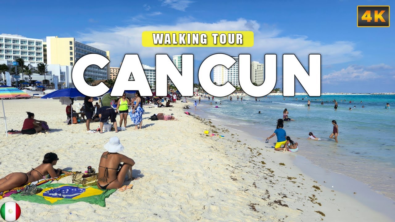 Immersive street-level walking tour through Cancún, Mexico, showcasing authentic urban landscapes, local architecture, and the vibrant atmosphere of the city's neighborhoods