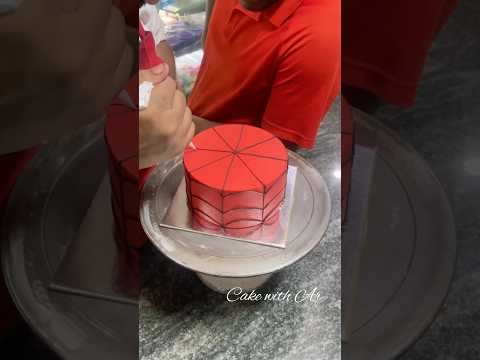 How to make spider 🕷️ man  web cake design idea
