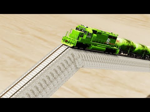 Big Mistake On Rail Tracks Impossible Hill Climb Rail Track Vs Train Crossing ! | BeamNG.Drive