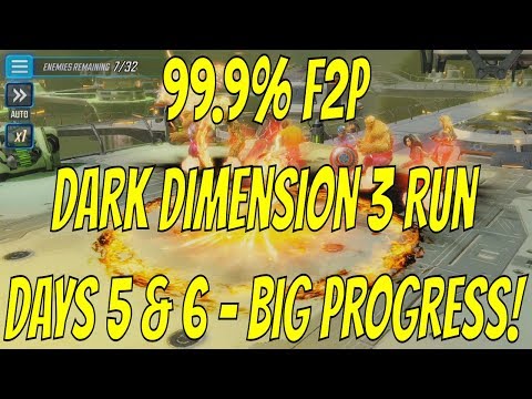 99.9% F2P Dark Dimension 3 Run: Days 5&6 - Marvel Strike Force