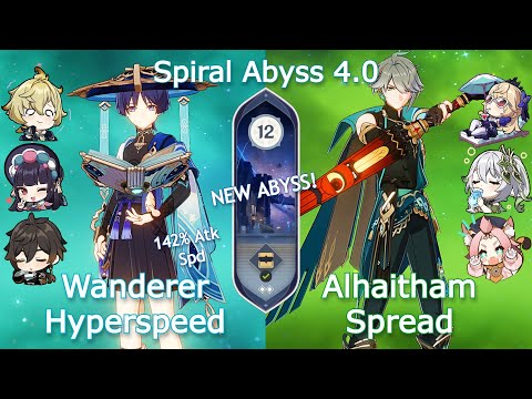 NEW Spiral Abyss 4.0! C0 Wanderer Hypercarry x C0 Alhaitham Spread | Floor 12 | Genshin Impact