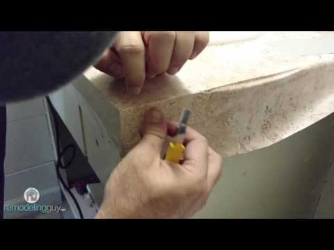 Wrapping a bathroom vanity cabinet