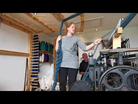 Beaming on a Harris Tweed warp