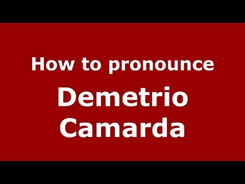 How to pronounce Demetrio Camarda (Italian/Italy) - PronounceNames.com