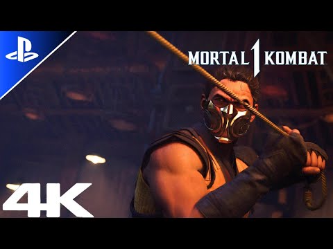 Mortal Kombat 1 (2023) Scorpions First "Get Over Here" Scene (PS5 4K HDR)