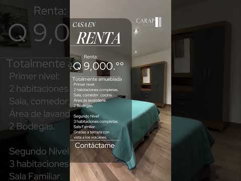 ¡EN RENTA! AMPIA CASA TOTALMENTE AMUEBLADA Y EQUIPADA EN RESIDENCIAL ANTIGUA GARDENS 🔑🍷