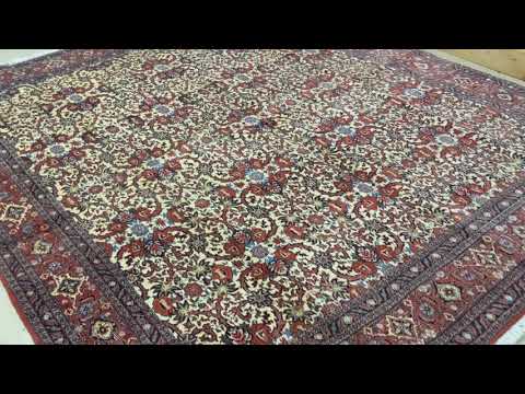 Rare Square All Over Bijar Rug Original Authentic Persian Wool Handmade IRON RUG