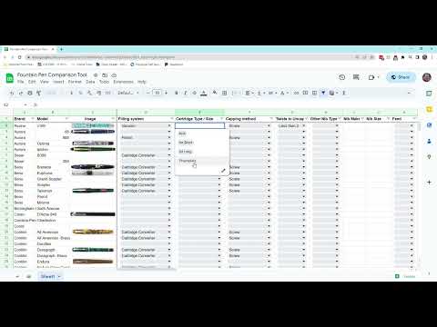 Fountain Pen Comparison Tool -Update