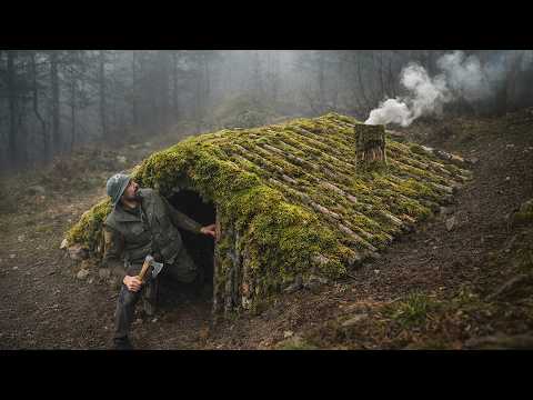 Winter Bushcraft: Building a Hidden Earth Shelter in the Mountains