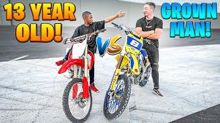 13 YEAR OLD KID CALLS OUT RANDY TO A WHEELIE BATTLE ! | BRAAP VLOGS