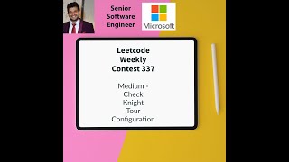 YouTube video 'Leetcode Weekly contest 337 - Medium - Check Knight Tour Configuration'