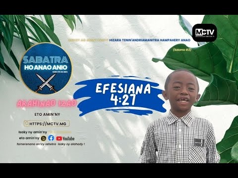 EFESIANA 4:27 | SABATRA HO ANAO ANIO | ZOKY PRINCE | MADAGASCAR CHRISTIAN TELEVISION (MCTV)