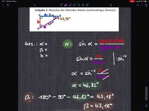 Trigonometrie / Übungsblatt / Aufgabe 1 mit Lösung / Mathe / Lehrer Scheurich