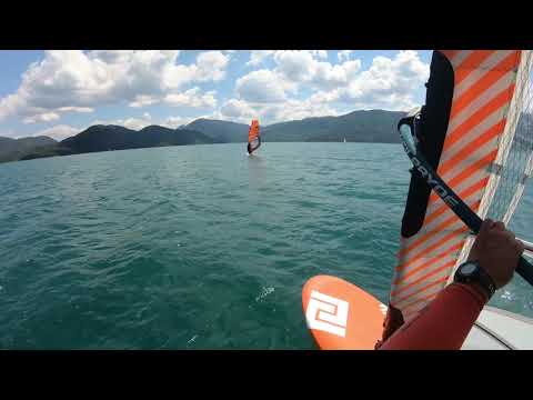 Walchensee, 02 06 20 Windsurfen mit Patrik F-Race140, Loftsails Switchblade 8,5 und MS-Fins 44