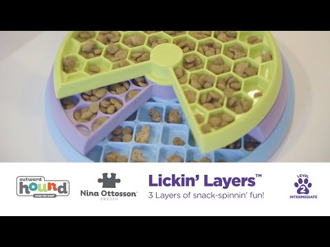 PUPPY LICKIN' LAYERS - DOG PUZZLE & FEEDER IN ONE - Nina Ottosson Treat  Puzzle Games for Dogs & Cats