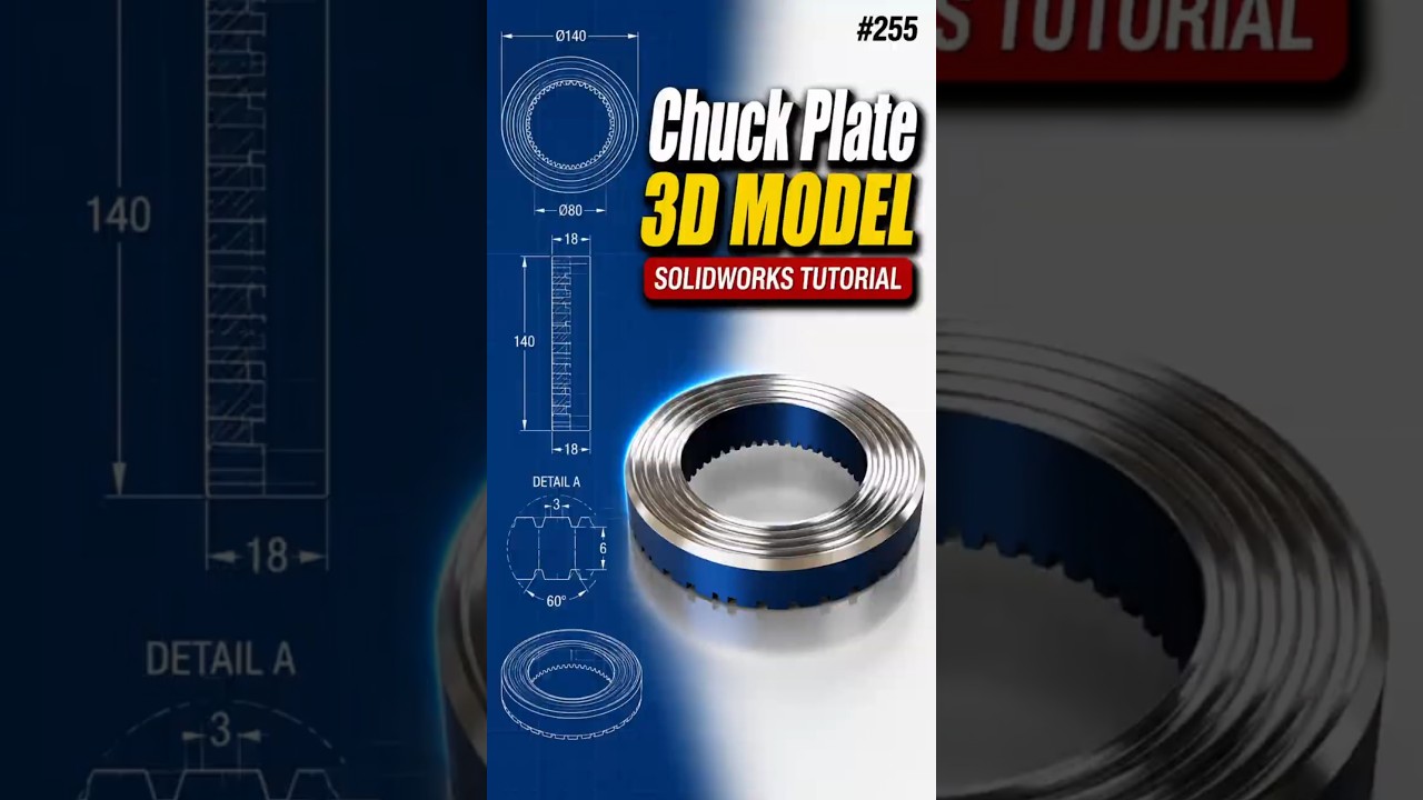 255 Chuck Plate #solidworks @needful3d