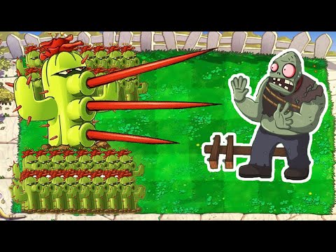 Plants vs Zombies - 1 Cactus vs 9999 Football Zombie vs Gargantuar