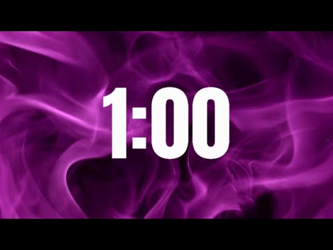 1 Minute Countdown: Moving Purple Background With Upbeat Music