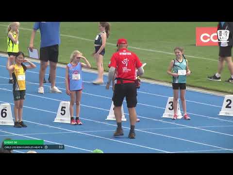 U10 Girls 60m Hurdles Heat 6: 2022-23 State Combined Events Championships - Saturday